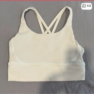 Lululemon Athletica White Ribbed Sports Bra